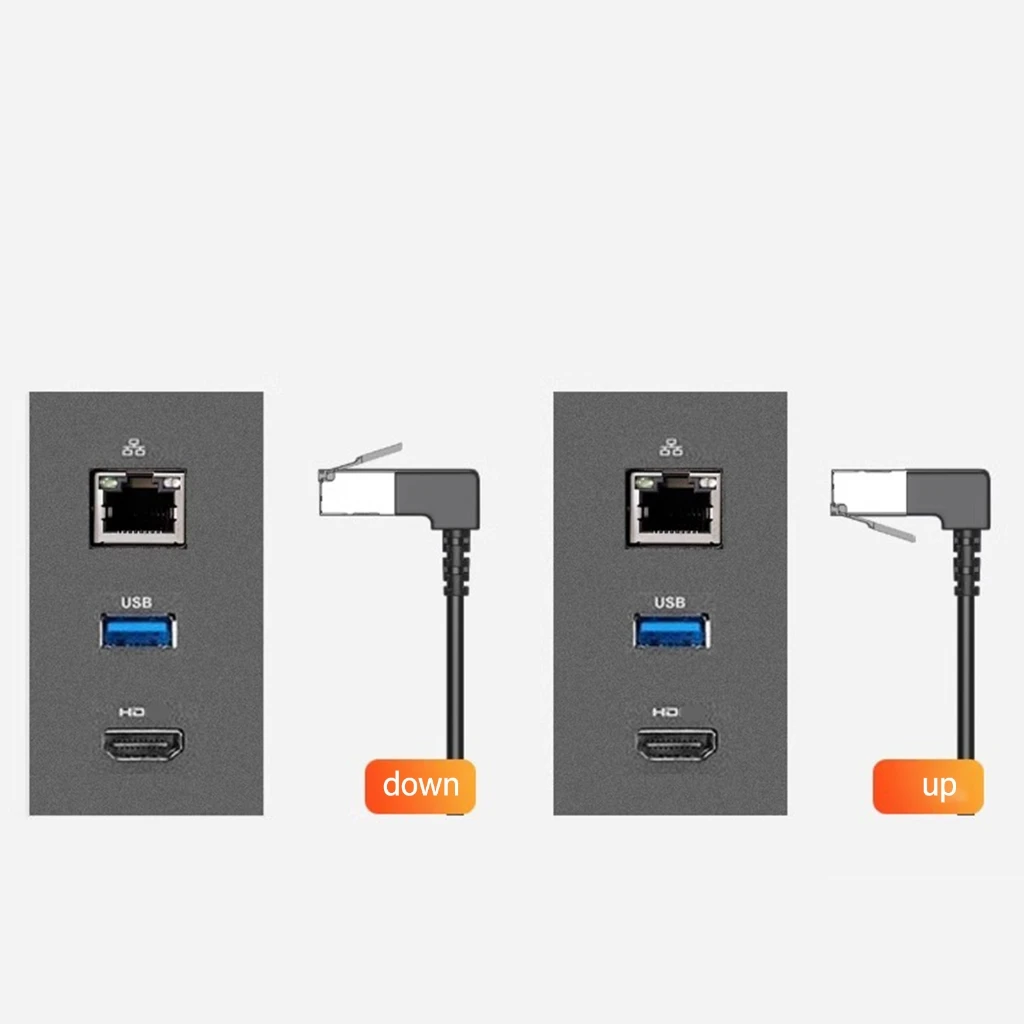 CS1W 10gbit / s Cat7 Ethernet -Verlängerungskabel 90 Grad Kabel Extender Rechtswinkel RJ45 N