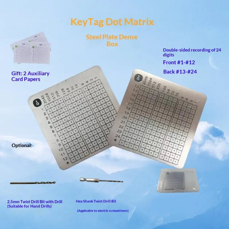 

Mnemonic 24 Words Backup Kit Crypto Seed Phrase Storage Plate For BIP39 Recovery Words Recovery Cold Wallet