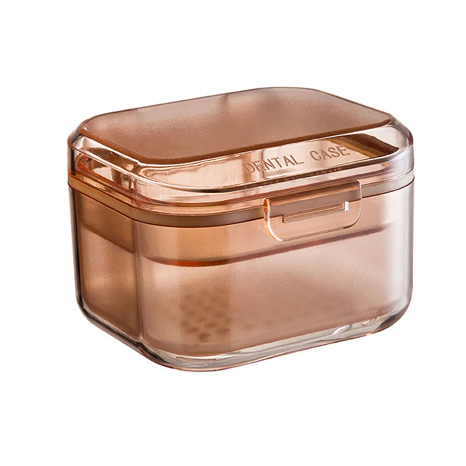 

Dental Orthodontic Retainer Storage Case Bath Cleaning Soaking False Teeth Storage Box for Travel Dentures Clear Braces