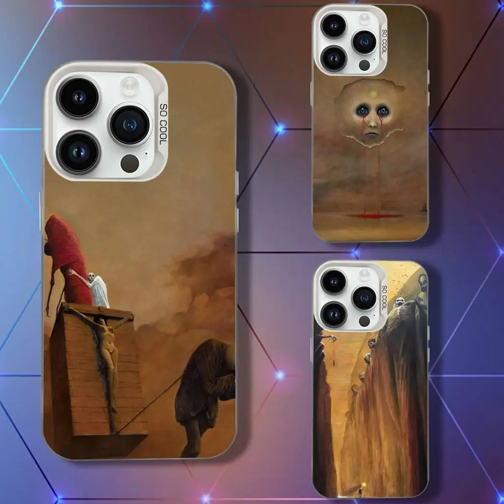 

Art Z-Zdzislaws Beksinski Phone Case For iPhone 16,15,14,13,12,11,Pro,XS,Max,Plus,Mini,SE White Candy Matte Shockproof Cover