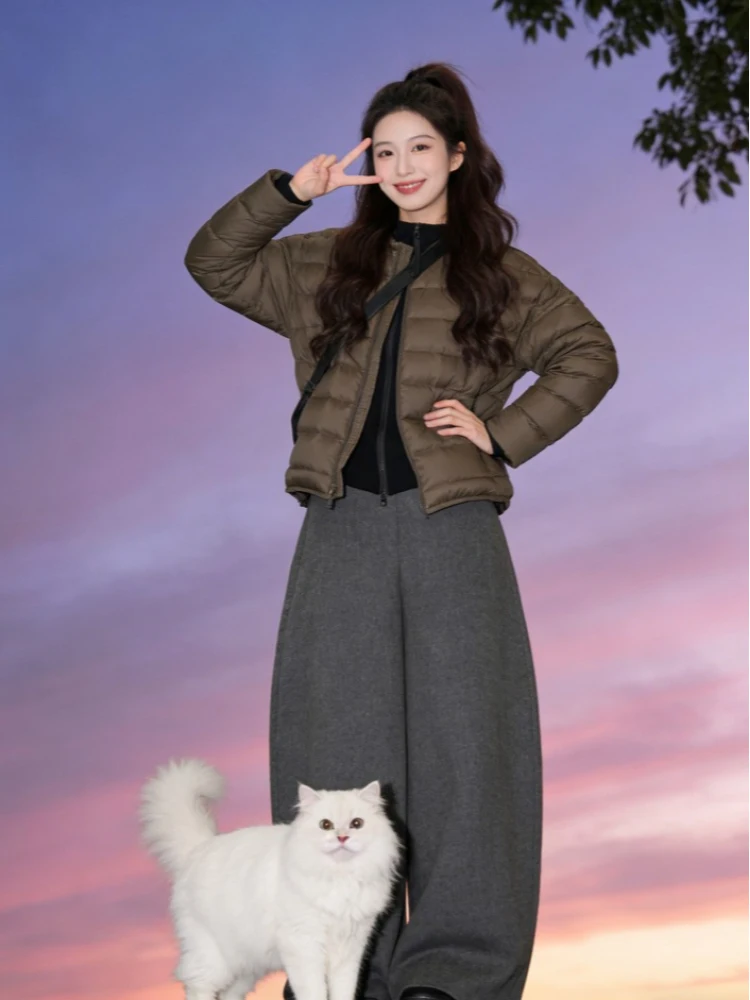 

Korean Sle Women's Lightweight ort down Jaet Faionable Cotton Coat Autumn Winter New Arrival Premium Feel Outerwear