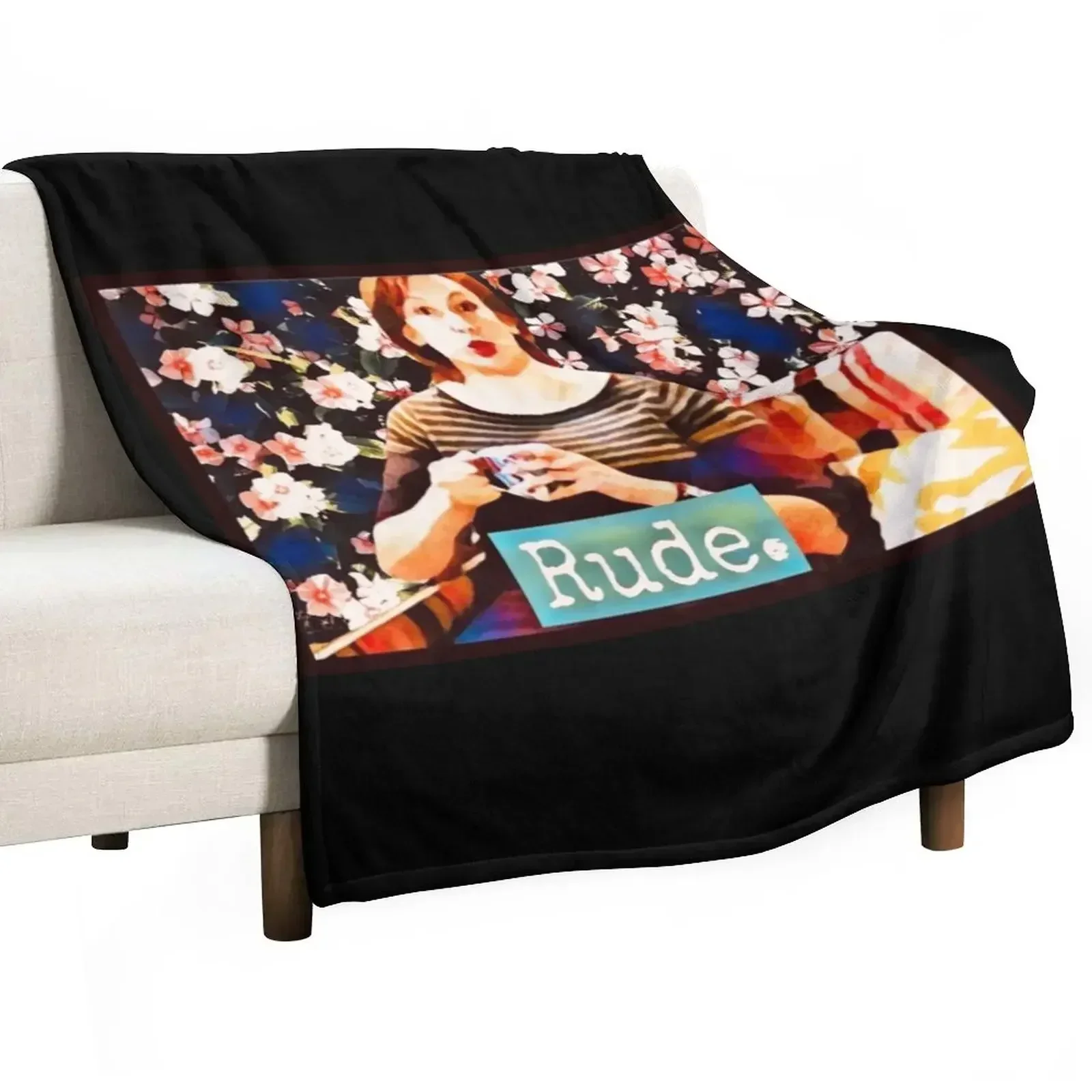 

Rude. Miranda Hart Throw Blanket Decorative Sofa Bed linens Flannel blankets ands Blankets