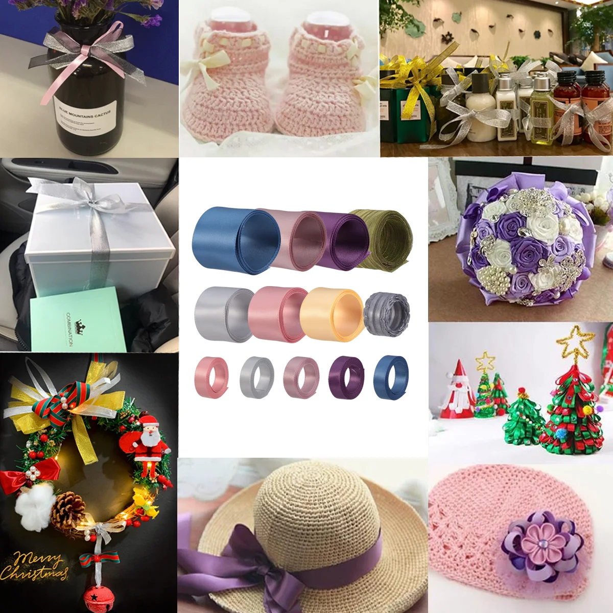 

13 Pcs Hairb DIY Craft Material Soft Cloth Gift Wrap Artificial Hairb Ribbons Decorations H made Accessories