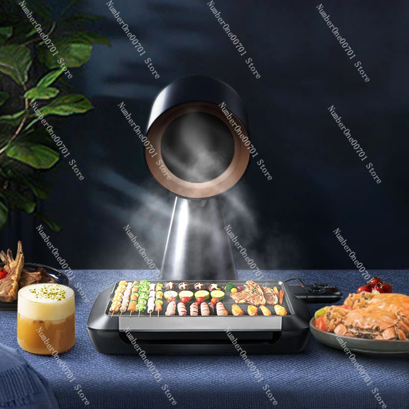 HTT-X6 Desktop Range Hood Household hand holding Mini Compact Low Noise Portable Hot Pot Barbecue Companion 30W