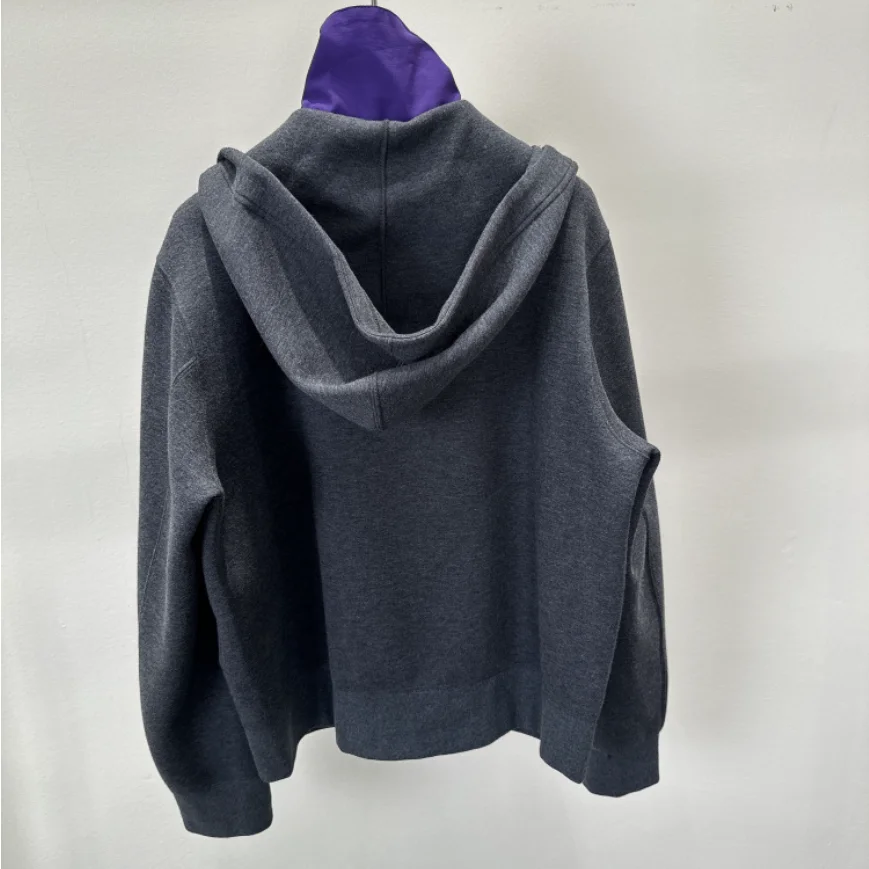 2025 AW جديد اليابانية المتخصصة تصميم وهمية قطعتين كتلة اللون تقسم مقنعين الوقوف طوق وسادة مبطنة المرأة معطف القطن الدافئ