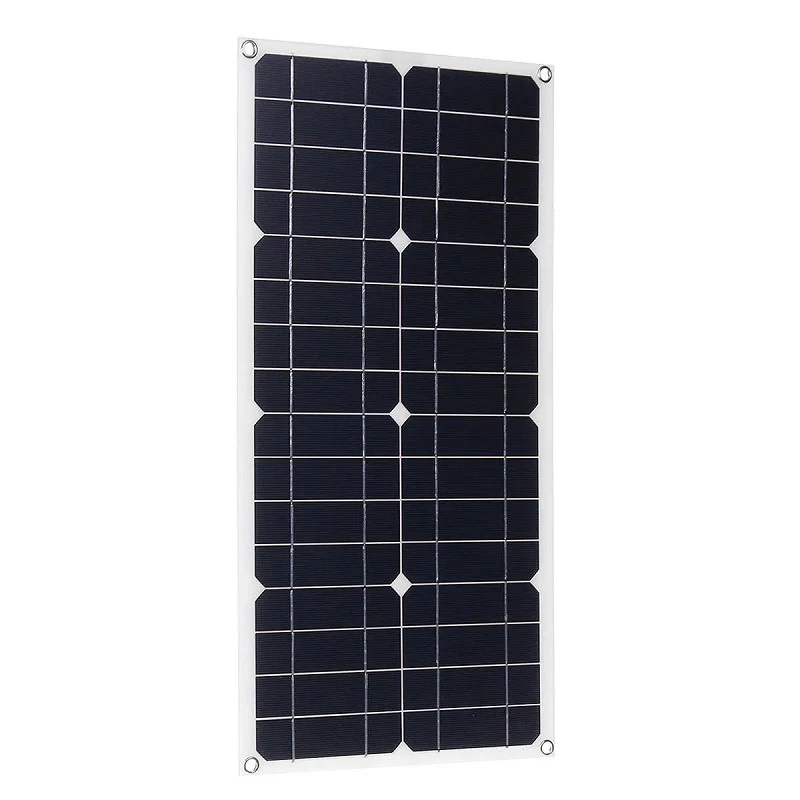 Carregador de painel solar semi flexível de 25 W com saída USB dupla DC para carregamento rápido de bateria de barco de carro de 12 V