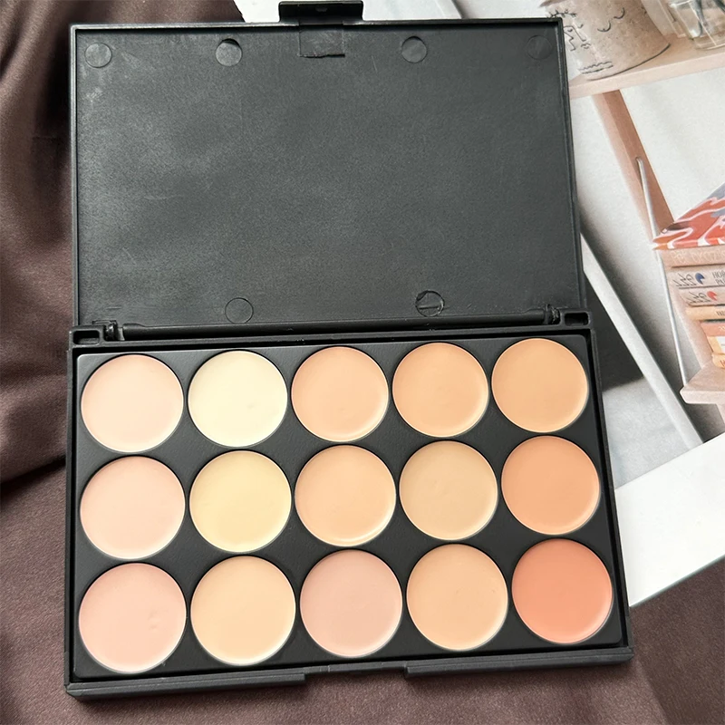 

15-color Concealer Face Makeup and Repair Acne Print Waterproof and Sweat Resistant Concealer Tear Hole Tattoo Cover Moisture