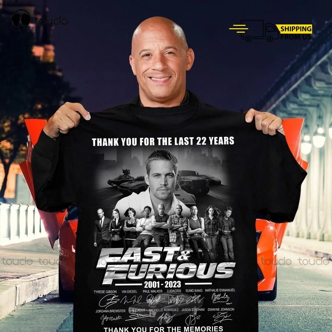 Fast And Furious Anniversary Shirt, Paul Walker T-Shirt, The 2 Fast 2 Furious Paul Walker Shirt, Fast X Movie Shirt Xs-5Xl