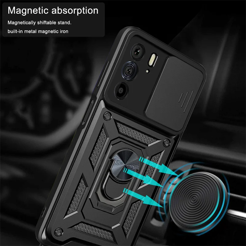 For Motorola Edge 30 Pro Case Stand Holder Magnetic Car Ring Shockproof Armor Phone Case For Moto Edge 30 Pro Back Cover Shell