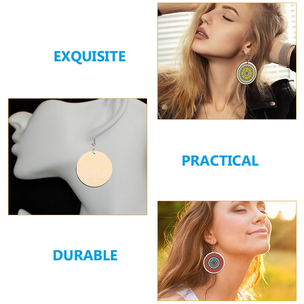 

200Pcs Wood Earring Blanks Wooden Earrings Pendants DIY Craft Supplies Blank Earrings Charms Creative Jewelry Decoration Pieces