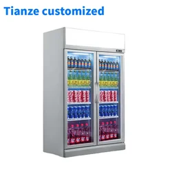 (customized)chest freezer glass door chillerfast food display cooler refrigerator showcase supermarket deep popsicle