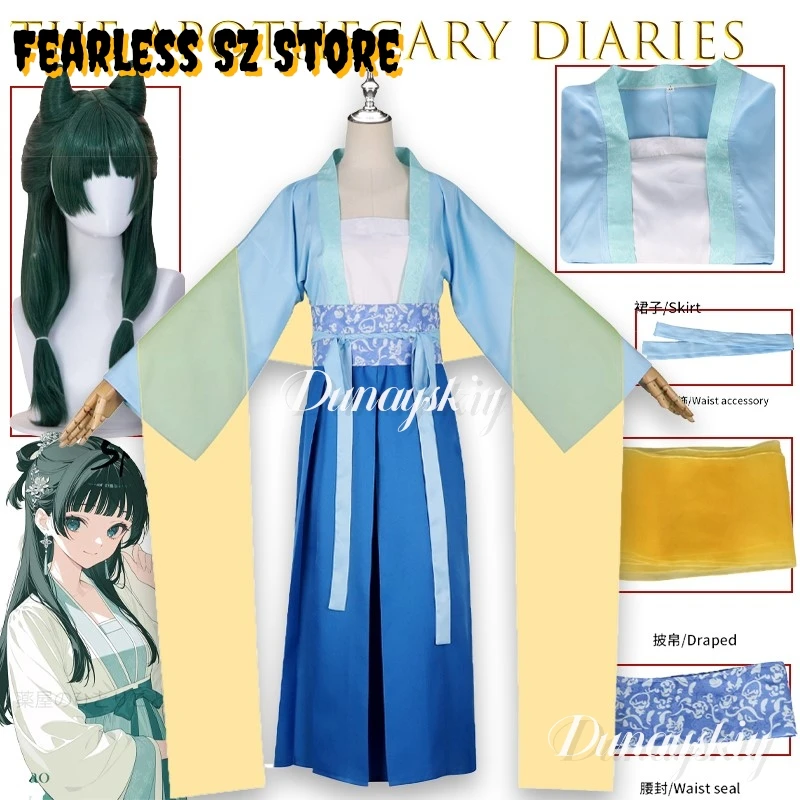 

The Apothecary Diaries Maomao Green Hanfu Elegant Traditional Anime Cosplay disfraz Hanfu Style Hunt Cosplay disfraz New Suit