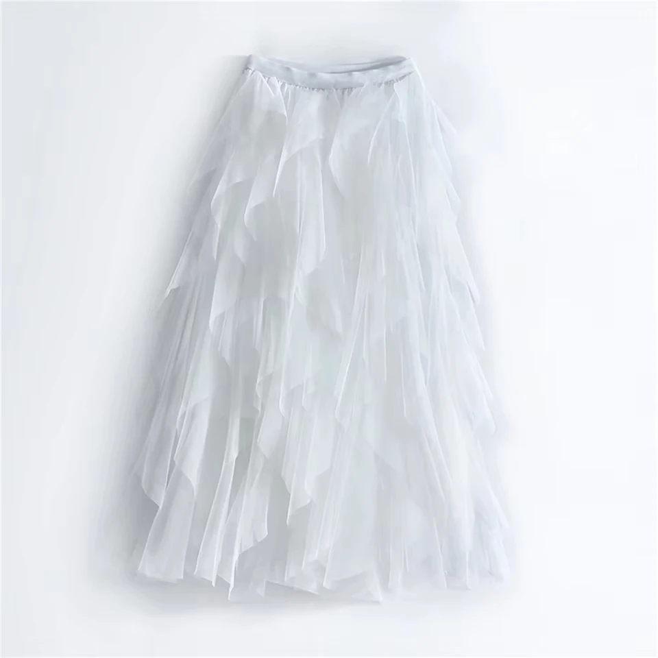 

Women Skirt Irregular Mesh Half Length Skirt Women Multilayer Cake Skirt Poached Long Skirts Fitness Short Skirts