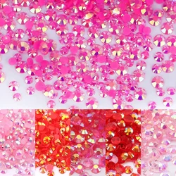QIAO Red Siam Series Wholesale 2-5mm Flatback Non Hotfix Rhinestone Glitter Resin Crystal For Nail Art Decorations Garment