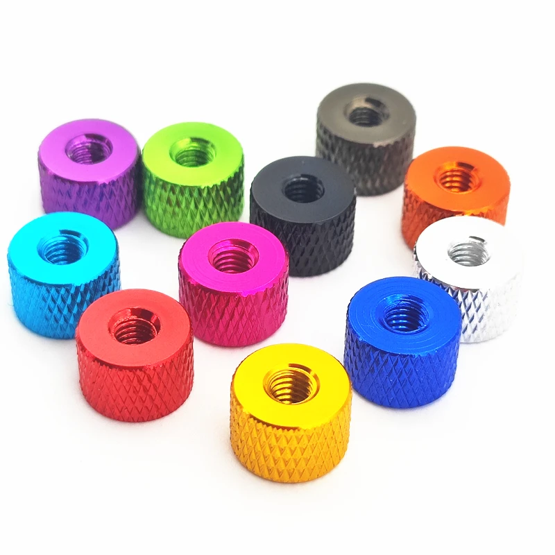 Angooter 10pcs M3 M4 Anodized Aluminum Knurled Thumb Nut Tighten Hand Nuts for PFV RC Model 2