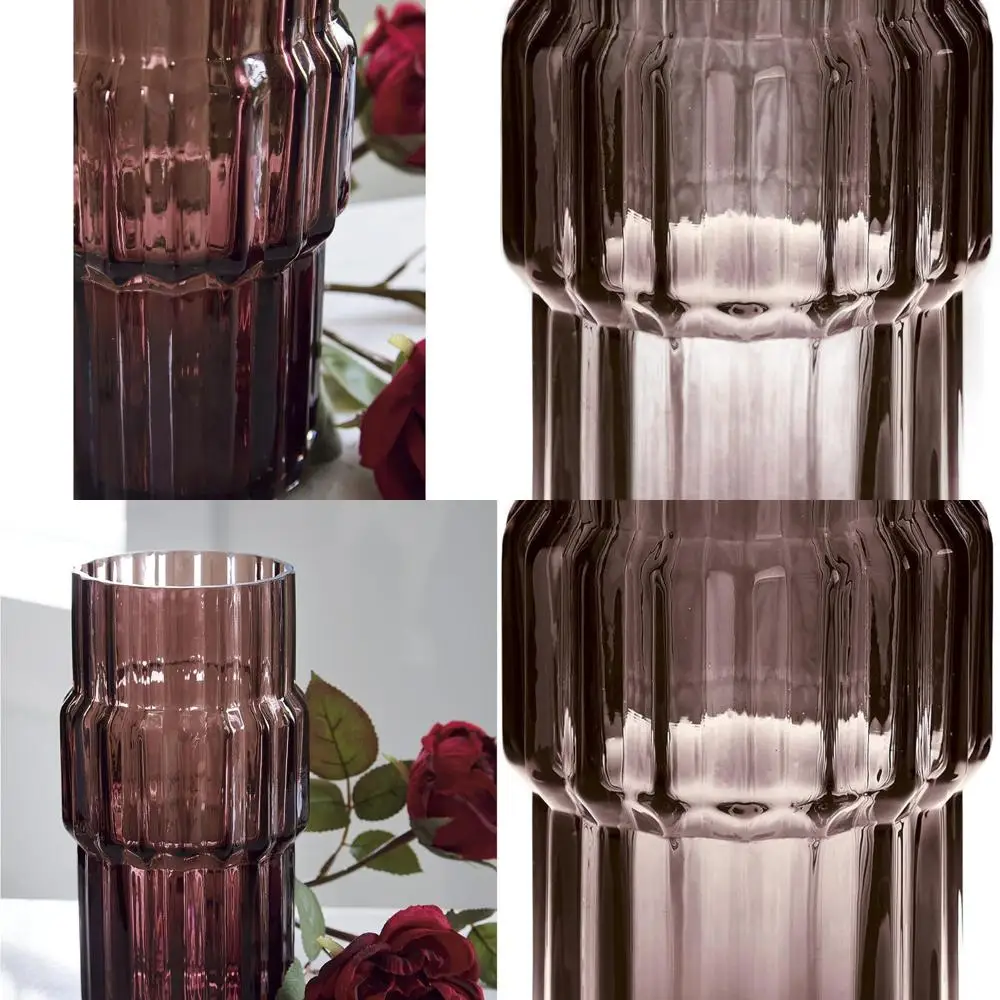 

Purple 9.25 Fluted Glass Vase for Indoor or Outdoor Use with Large Detail
