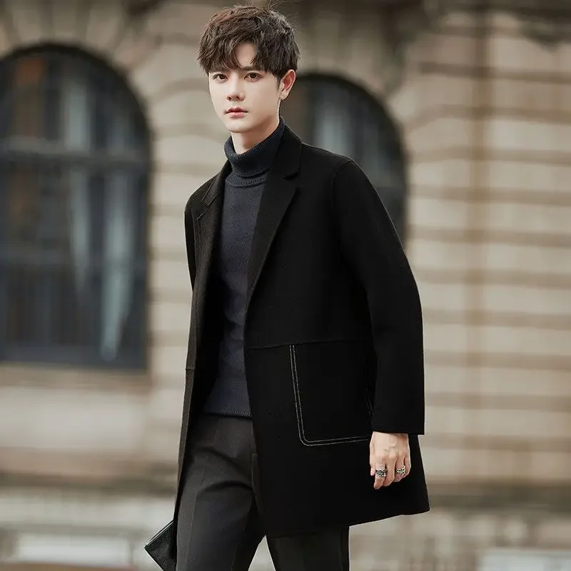 

Men's Jackets Wool & Blends Winter Sales of Male Coats Solid Color New in Y2k Trendy Fast Delvery High Quality Aesthetic Casual