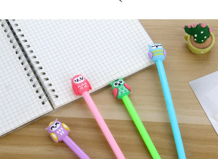 Imagem -02 - Criativo Coruja Gel Conjunto de Canetas Papelaria de Escritório Kawaii Material Escolar de Volta às Aulas 24 Pcs