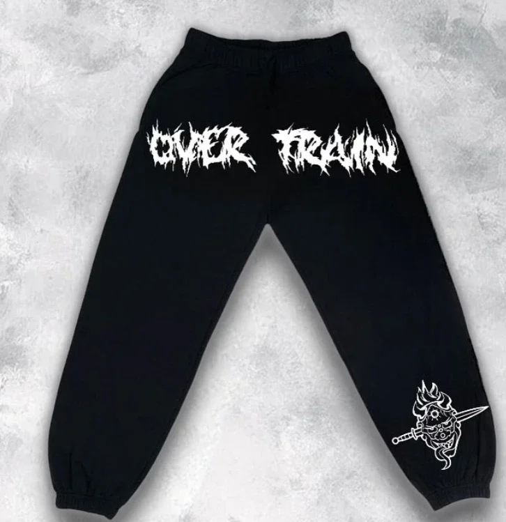 

Style Jogger High Waist Graphic Streetwear Mask Dagger Spiked Trim Urban Dance Gym Street 2k Cyberpunk Male Casual ins