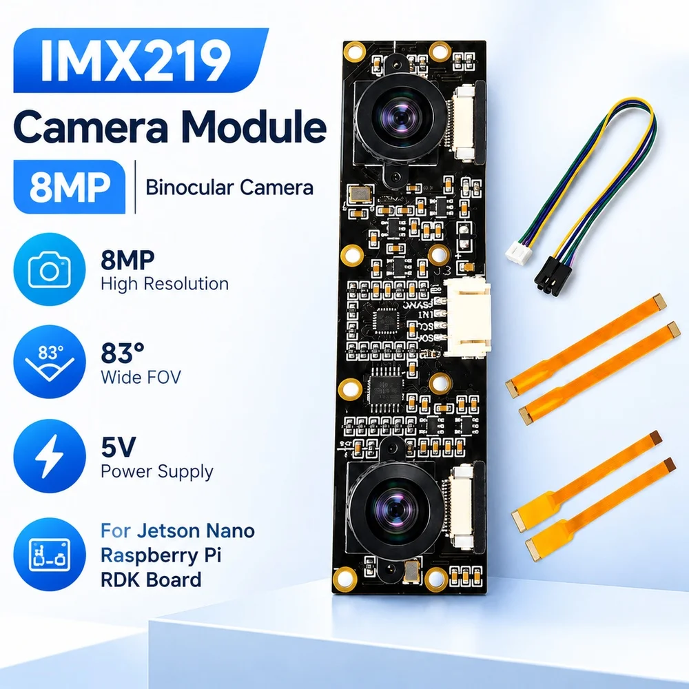 IMX219 Camera Module 8MP 83 Degree FOV Binocular Camera 5V for Jetson Nano Raspberry Pi RDK Board