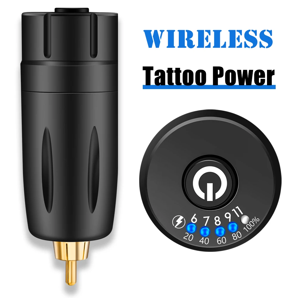 

Wireless Tattoo Power Supply Tattoo Power Bank Rechargeable RCA/DC Connector Tatoo Power Bank For Rotary Machine Pen