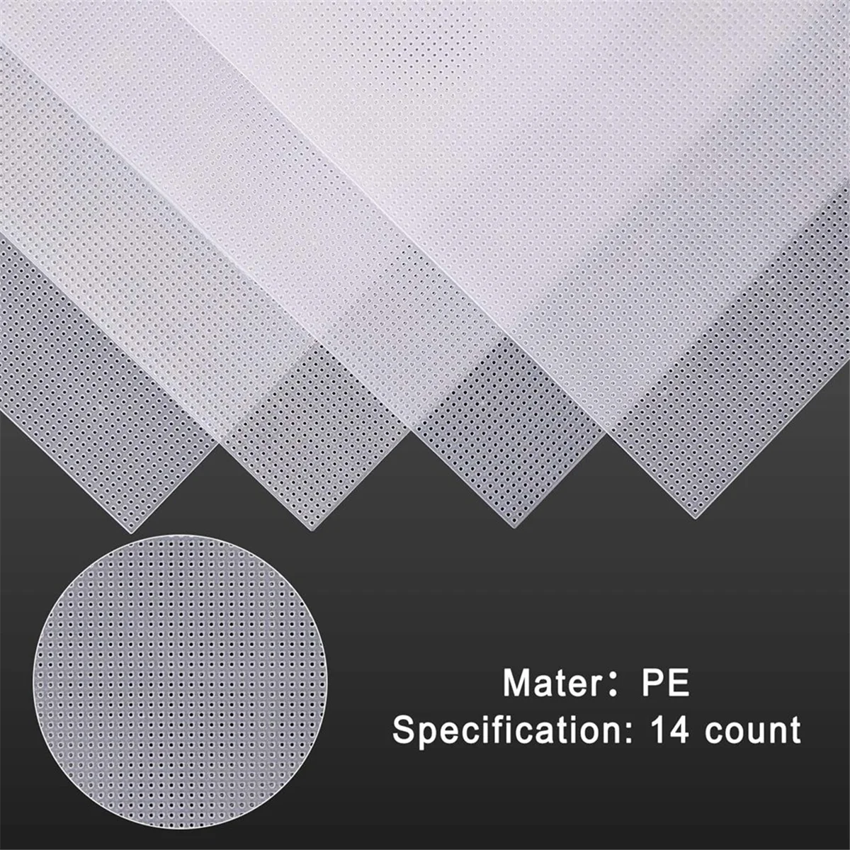 N88R 4 قطع 14 قطعة من ورق القماش الشبكي البلاستيكي 14 قيراط من البلاستيك عايدة للغرز المتقاطعة، منظم صنع المجوهرات (11 × 8 بوصة) أبيض