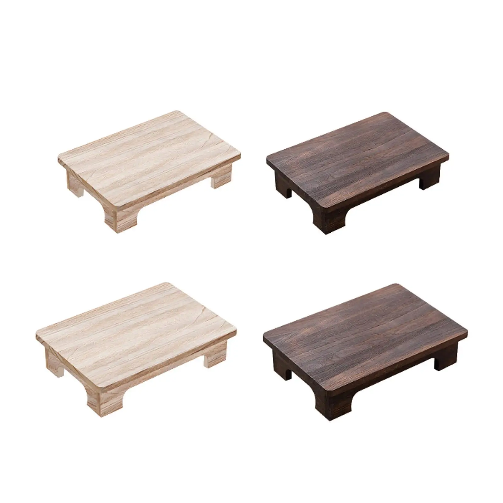 Wood Low Coffee Table Plant Holder Sturdy Stable Multipurpose Coffee Table for
