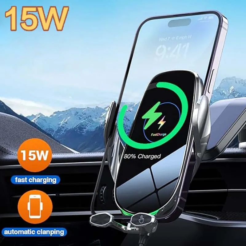 

A3Pro Wireless Car Charger 15W,Super Fast Charging,360° Rotatable,Stable and Sturdy Suction Cup Phone Holder