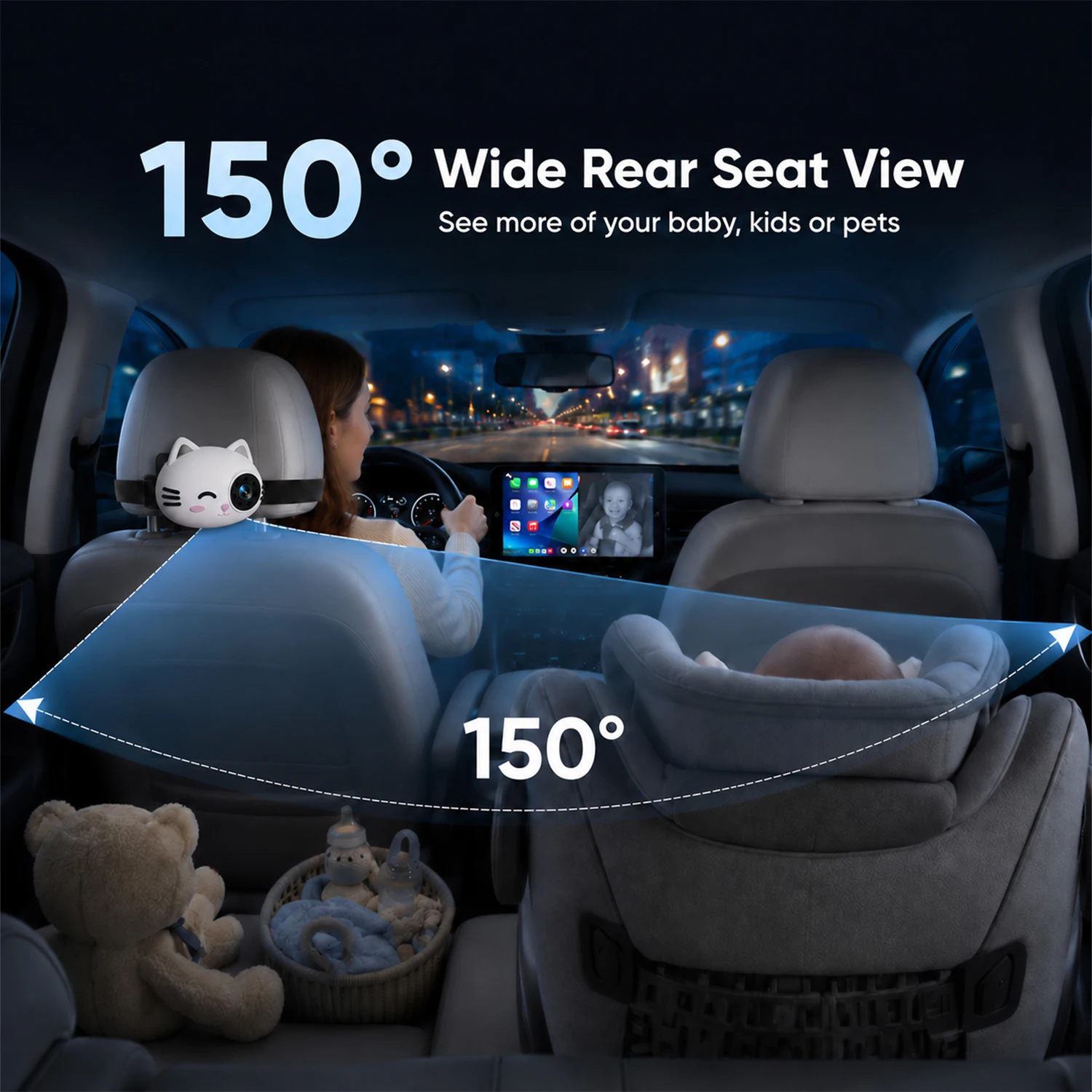 Cabin Care Wireless CarPlay Ad - đánh giá và giá Baby Monitor Split Screen
