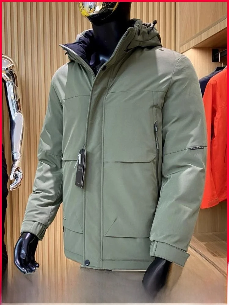 

Faionable Pure Color Hooded Cotton Jaet Men's Removable Hat Winter New Sle Casual Coat Warm Thiened Youth Trend