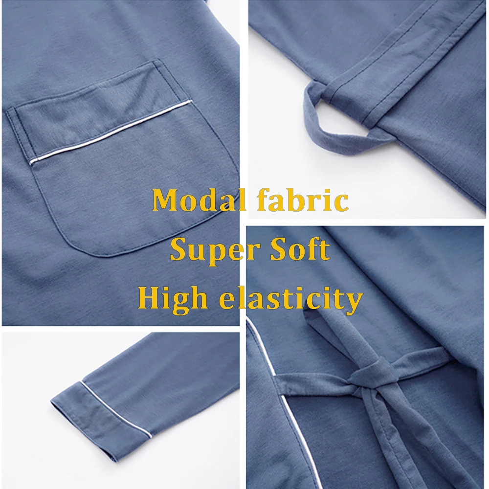 Skin-friendly Soft Modal Shower Robe Loose High Elastic Big Size 4XL Sleepwear Summer Solid Comfort Breathable Bathrobe Kimono