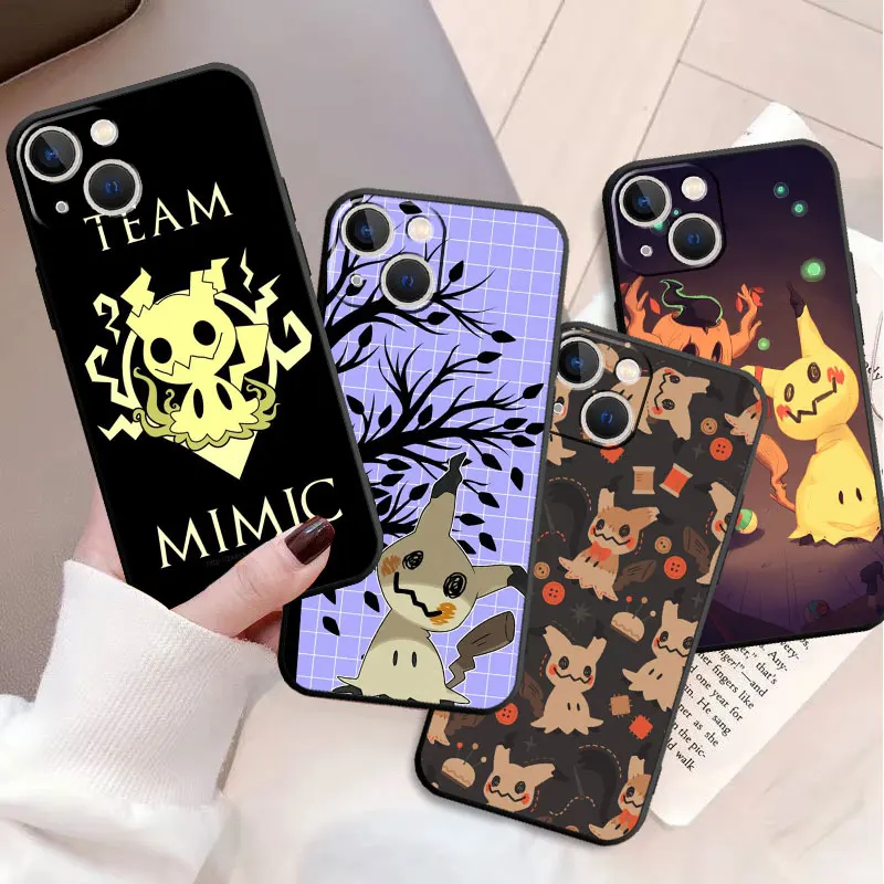 Case For Apple iPhone 14 13 11 Pro Max 12 Mini 7 Plus 8 SE X XS XR 6 6S 15 Soft Silicone Funda Phone Cover Mimikyu Pokemon Capa