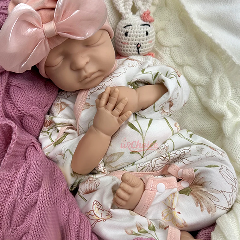 Offener Mund, 43,2 cm, unlackiertes Silikon, wiedergeborenes Baby, wasserdicht, für Neugeborene, für Depressionen und Einsamkeit, Support-Sammlungsspielzeug