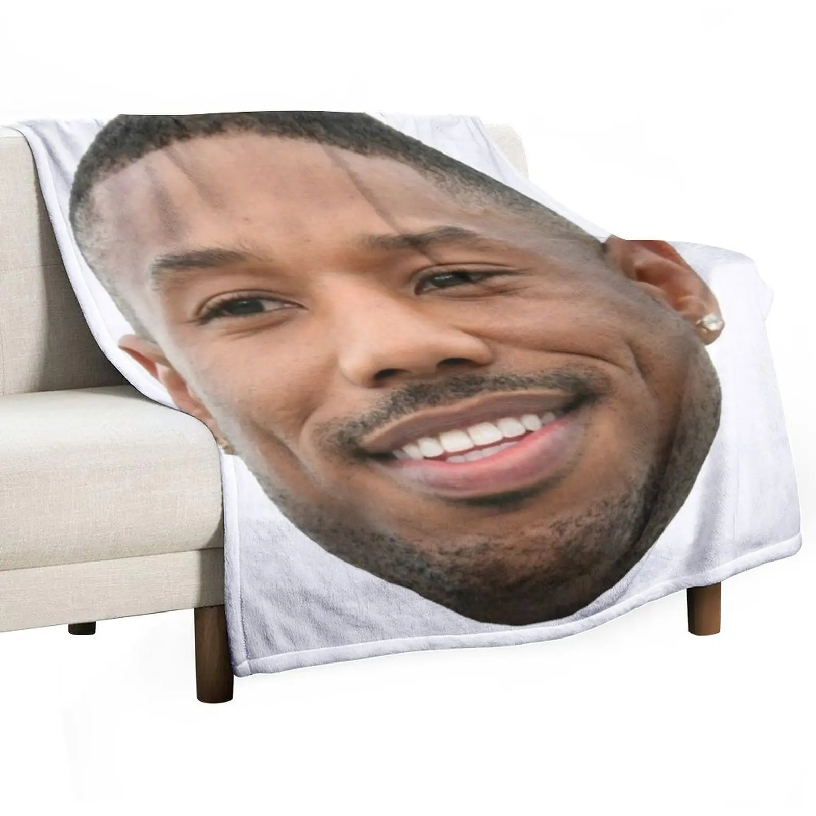 

Michael B Jordan heads Throw Blanket Shaggy blankets and throws Bed Soft Blankets