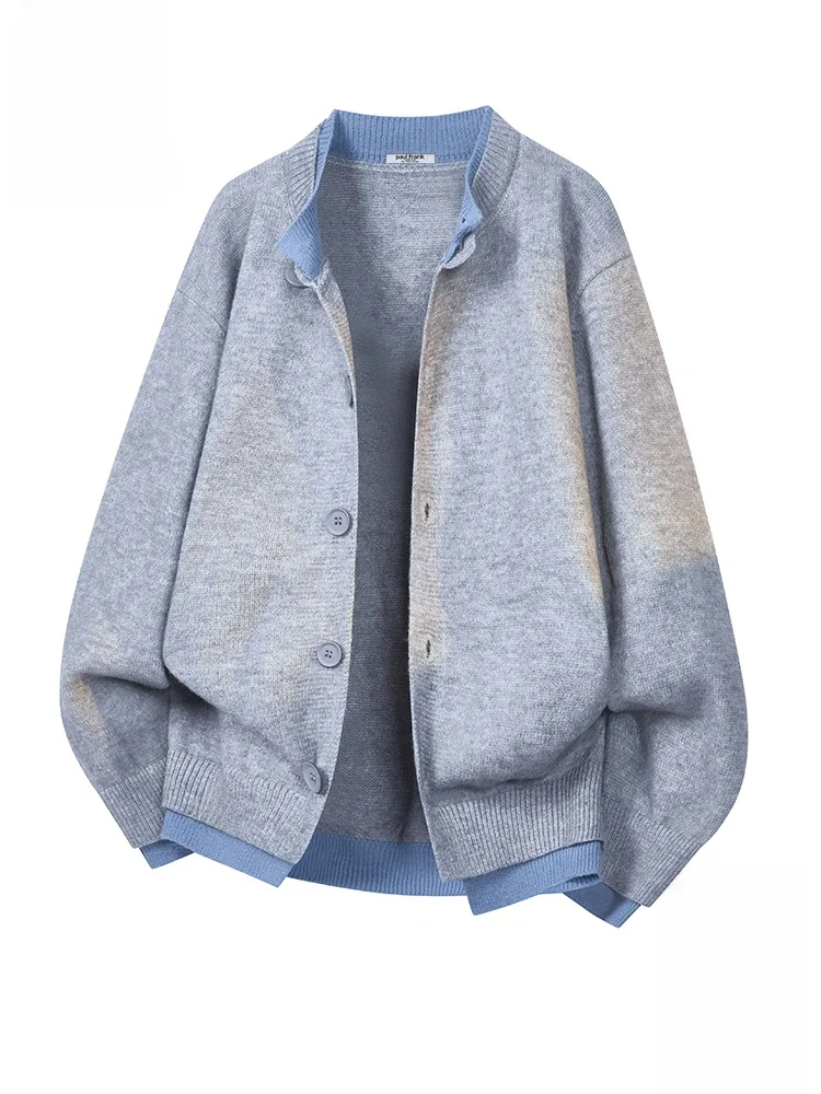 

Мужской повседневный свободный вязаный кардиган Paul Frank, теплый, осенний, новый, с длинными рукавами, на пуговицах, из мягкой смесовой ткани с полиэстером, с круглым вырезом, без воротника.