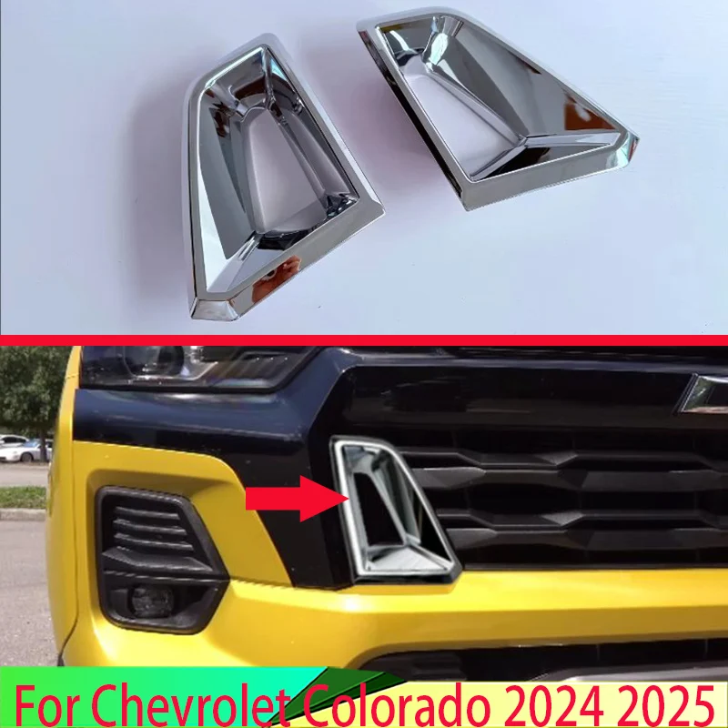 For Chevrolet Colorado 2024 2025 Car Accessories ABS Chrome Middle Grille Air Outlet Decoration Trim Molding Garnish