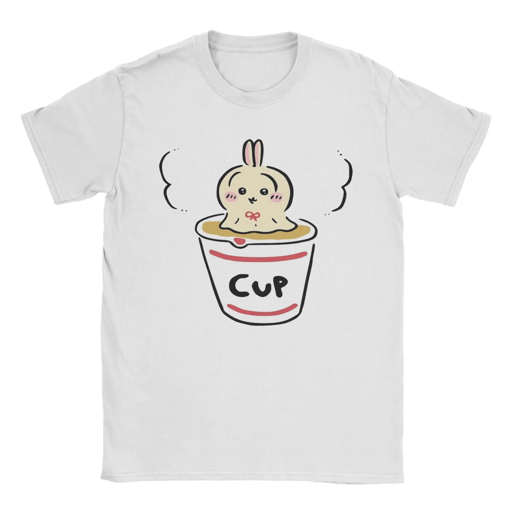 Hipster Usagi in Cup Instant Noodle Chiikawas T-Shirt Men Women Kids Round Collar Cotton T Shirt Short Sleeve Tees Gift Idea Top