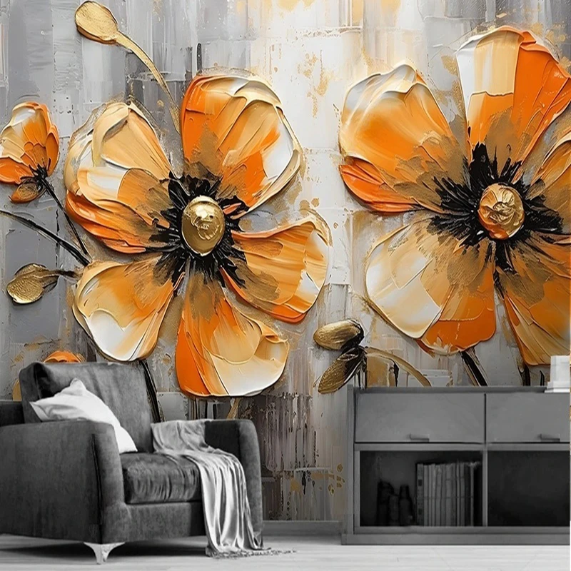 MU7138 Aangepaste foto muurschildering olie geschilderd graffiti kunst roos bloem schilderij behang home decor wandbekleding achtergrond 3D