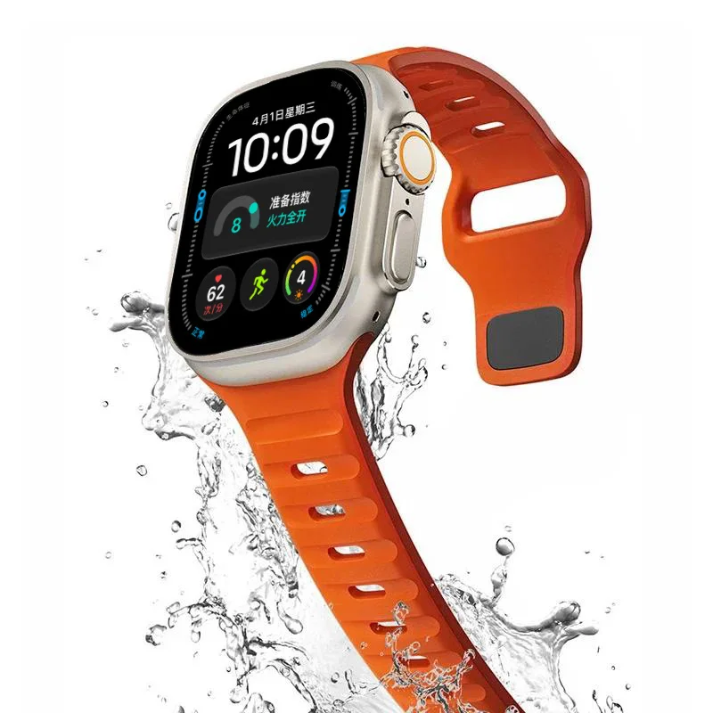 Silikonarmband für Apple Watch, 44 mm, 49 mm, 45 mm, 40 mm, 41 mm, 38 mm, 45 mm, Sportarmband, iWatch Series 12, 7, 6, 5, SE, Ultra, 4.
