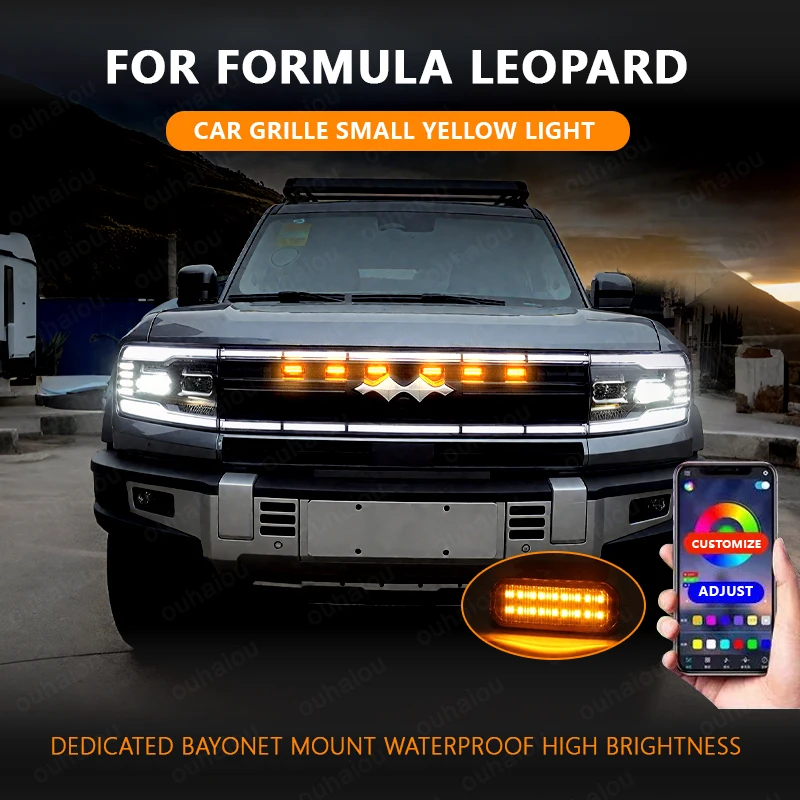 

FOR Formula Leopard Car center grid small yellow light single color color snap LED high brightness waterproof models ﻿