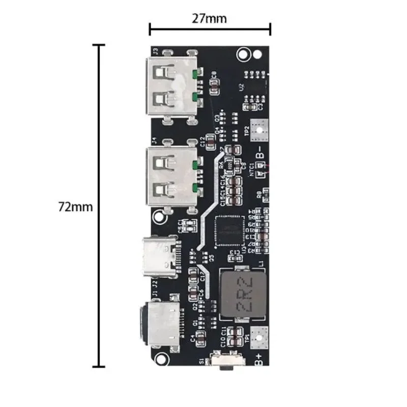 22.5W power bank 5-port bidirectional fast charging mobile power module circuit board DIY motherboard kit QC4+PD3.0