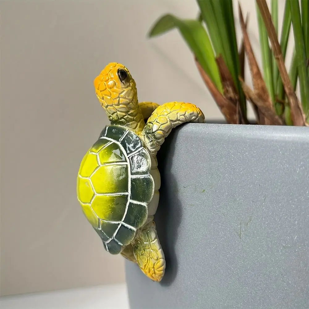 Gift Green Blue Flowerpot Hanging Decoration Resin Cartoon Cartoon Sea Turtle Figurines Resin Turtle Sculpture Lawn Farmhouse