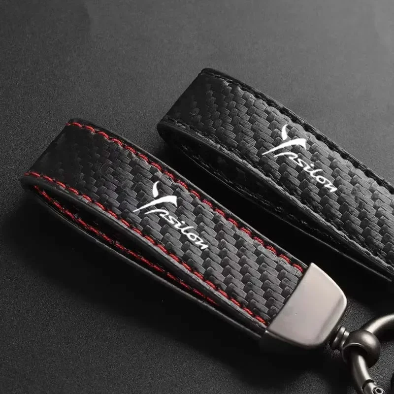 Для Lancia Ypsilon Delta Voyager Thema Flavia: Декоративный брелок для автомобильных ключей из карбона и кожи с застежкой-подковой