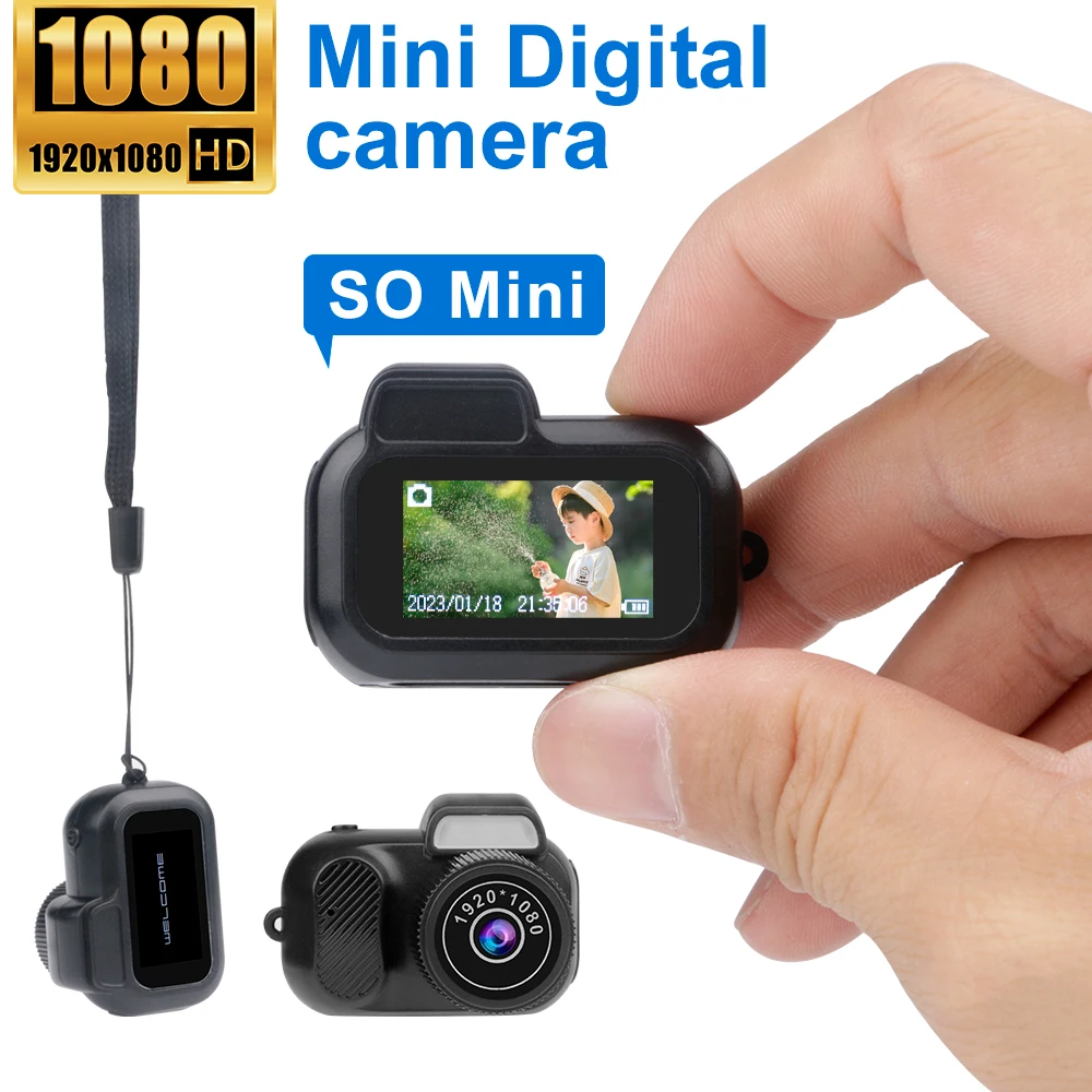 1080P HD Mini Camera Portable Pocket Cam with LCD Screen Vintage Mini Camcorder Video Recording Small Digital Camera 