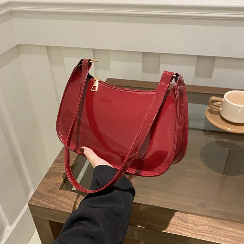 

Retro Solid Color PU Leather Women Shoulder Bags Fashion Simple Ladies Handbags Purse Casual Design Female Hobos Underarm Bag