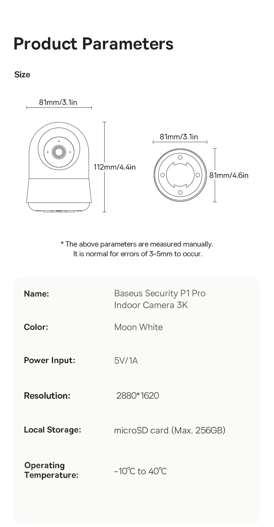 Baseus 5MP 3K WiFi IP-Kamera 2,4G/5G Wireless Indoor Sicherheitsschutz Schwenk- und Neigefunktion 8-facher Digitalzoom Mini-Kamera-Überwachungskameras – Detail 16