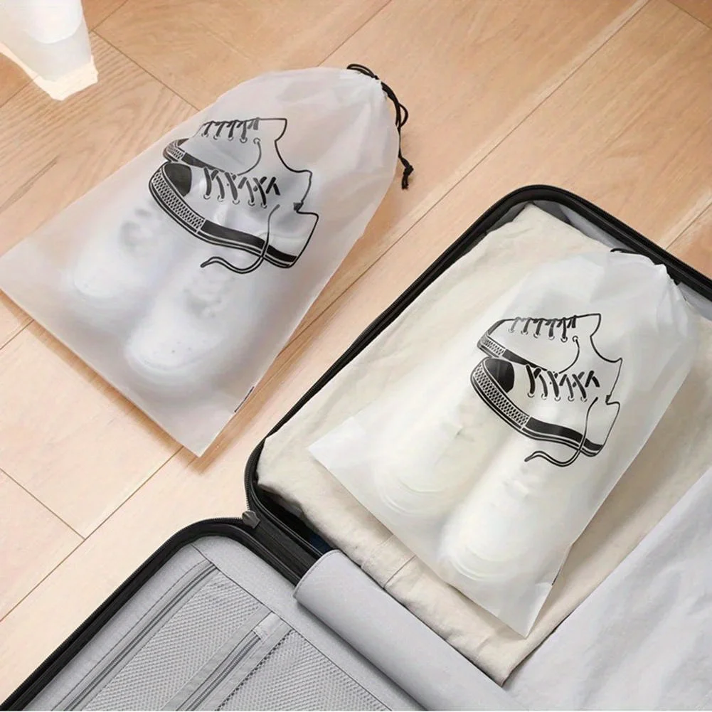 5pcs Shoes Storage Bags Drawstring Dust Bags Pouch Dustproof Cover Shoes Bags For Travel Shoes Drawstring Bag
