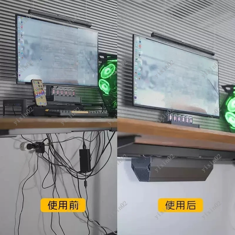 No Drilling Wire Management Tray, Multifunctional Power Strip Storage & Cable Holder