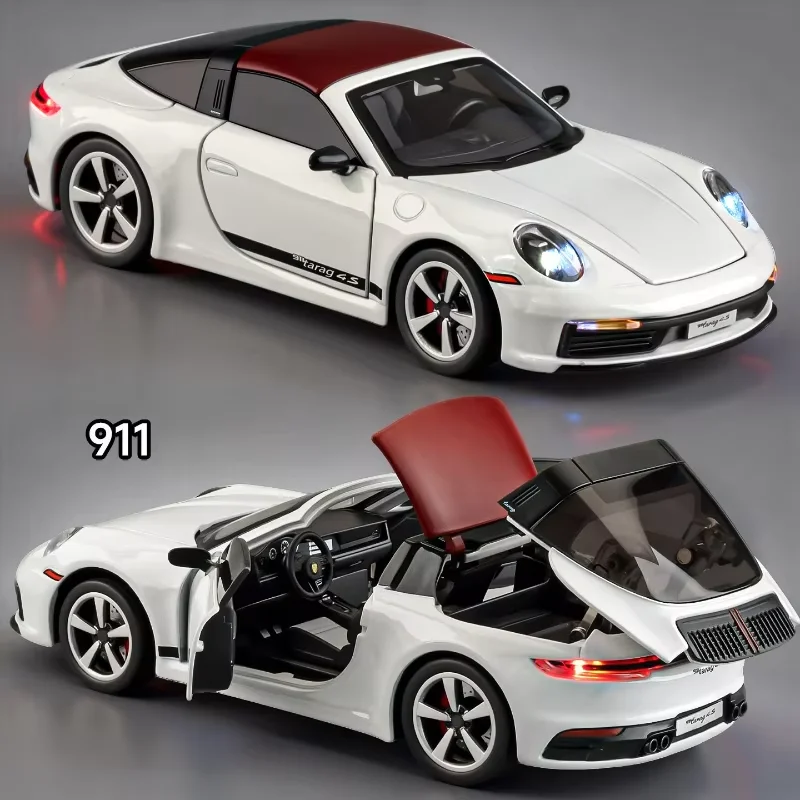 1:32 folding convertible Porsche 911 Alloy car Model simulation Sound& light Fashion Exquisite collectibles Boys Toy Gift