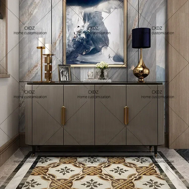XXHigh-end entrance Storage locker personalized light luxury Display dining side cabinet art armoires de salon Organizer furni